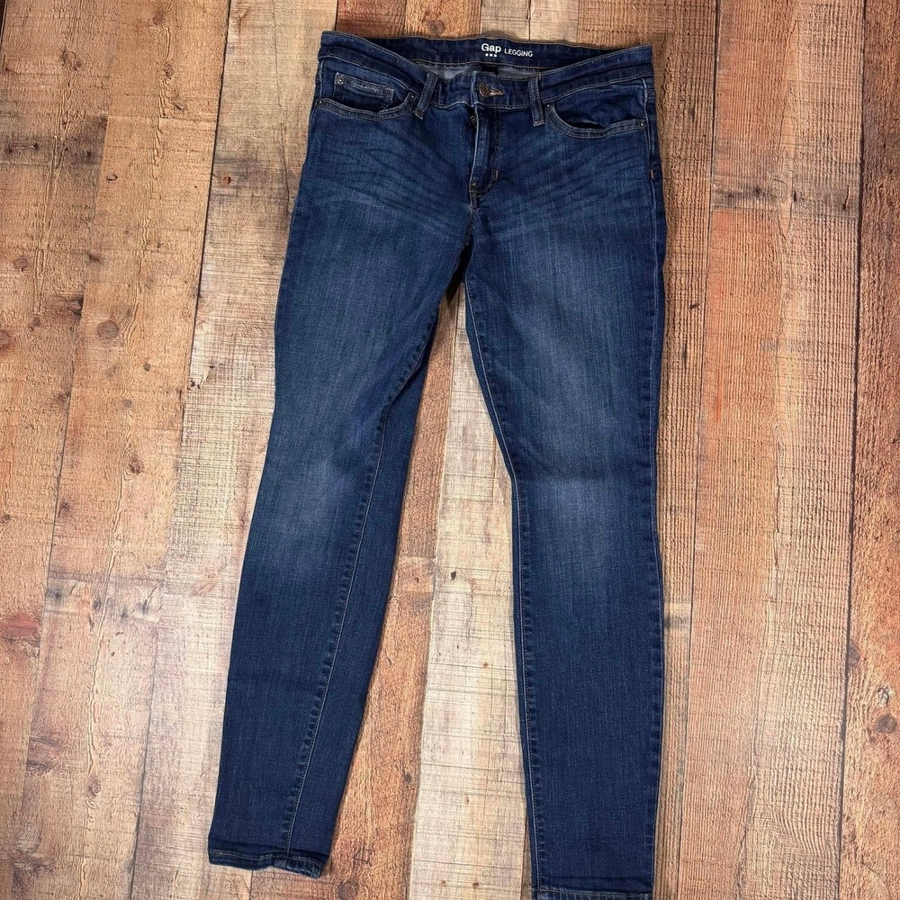 Gap Legging Jeans Womens 4 27 Regular Blue Denim Stretch Skinny Dark Wash 17897